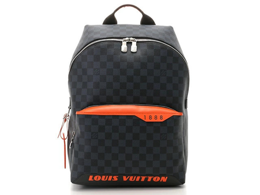 LOUIS VUITTON Discovery Backpack Damier Cobalt Blue x Orange
